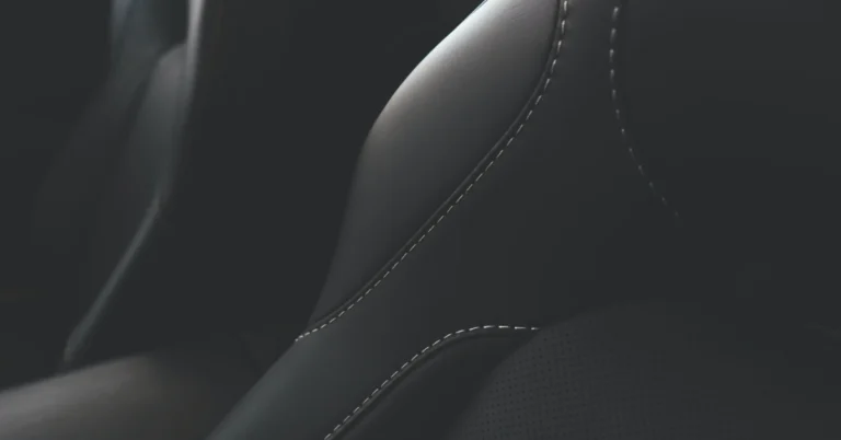 Short distance picture of a car leather seat