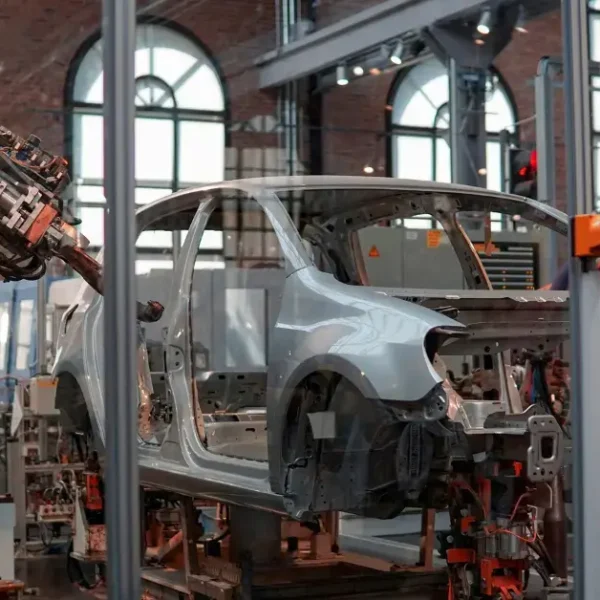 A picture of a car manufacturing street