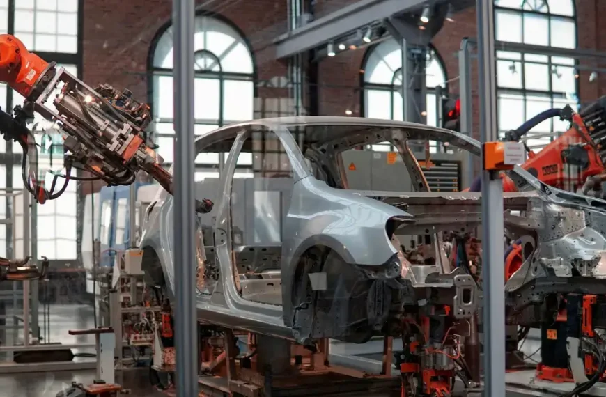 A picture of a car manufacturing street