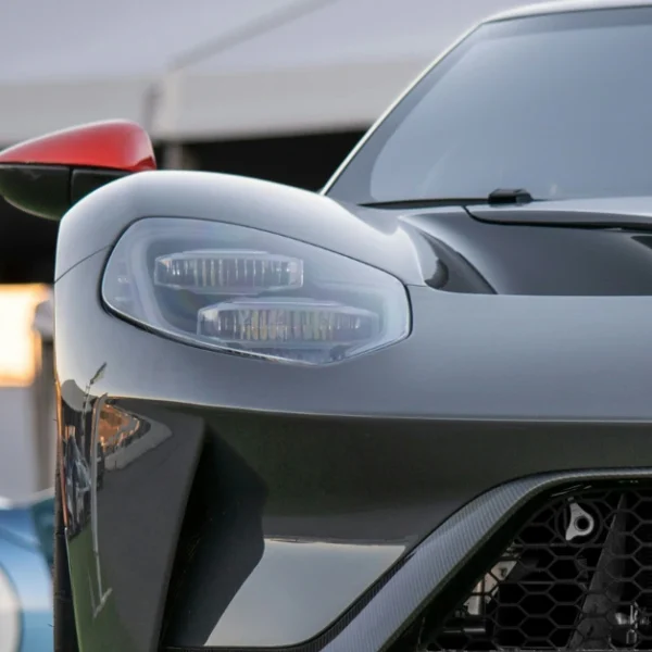 The right front of a black Ford GT