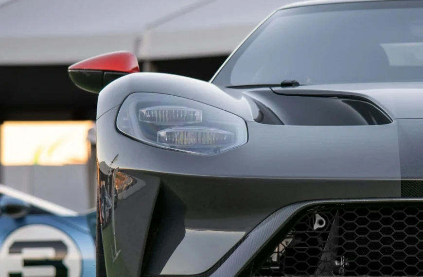 The right front of a black Ford GT