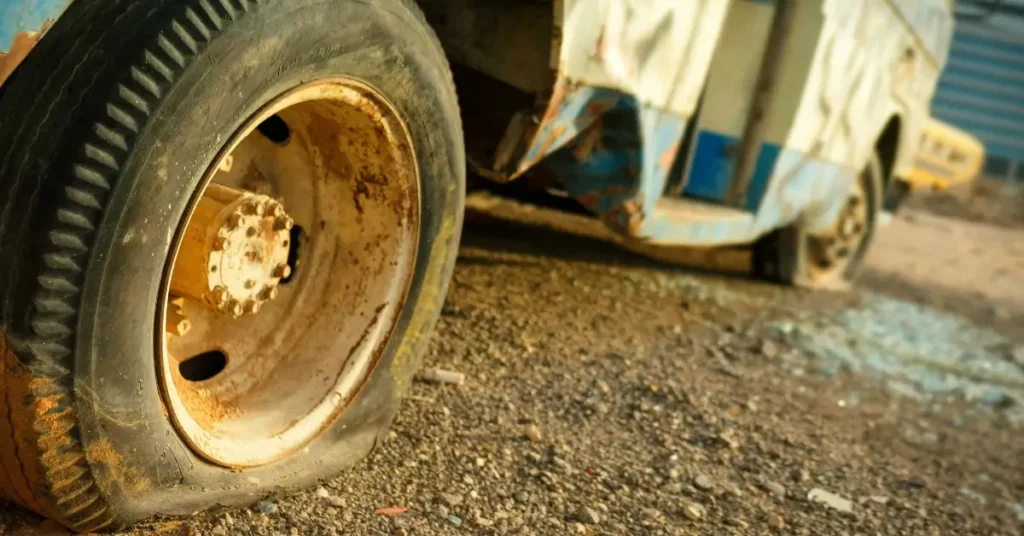 Two flat Tires on a Car