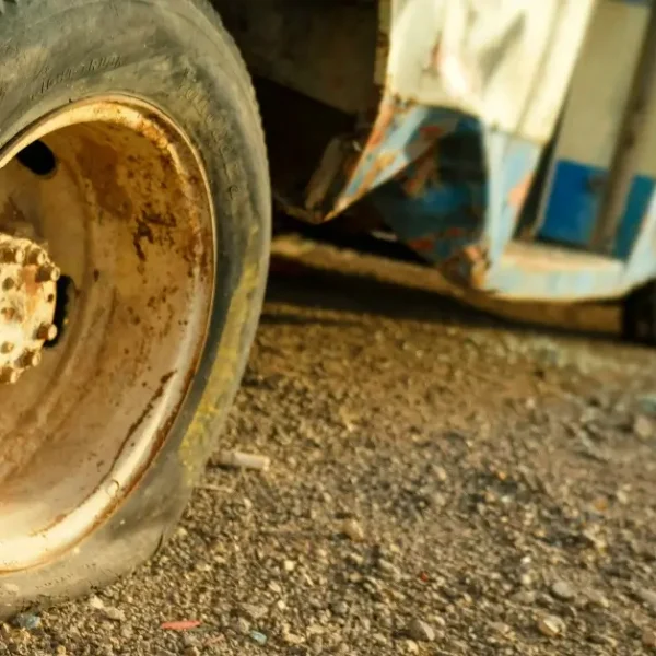 Two flat Tires on a Car