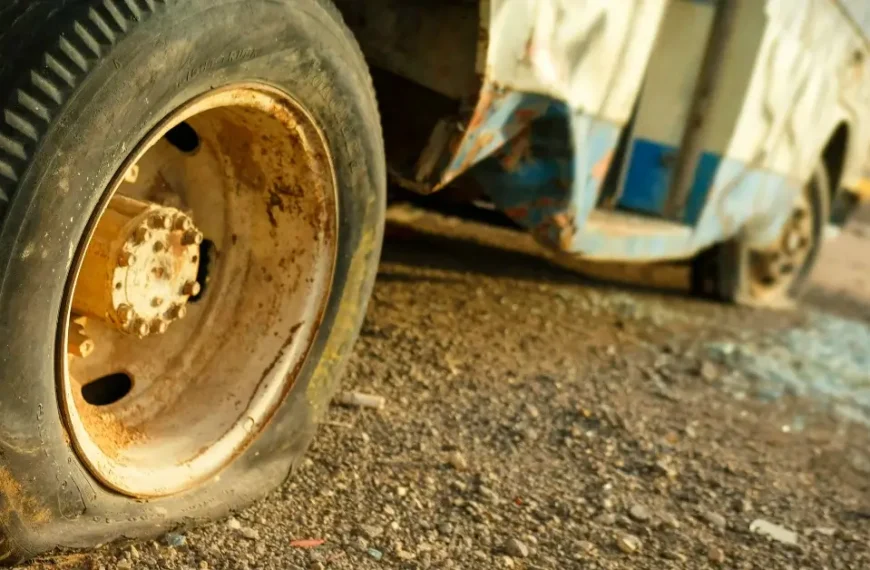 Two flat Tires on a Car