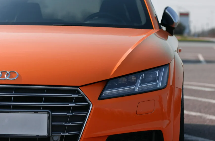 Light tinted Windows on a orange Audi TT