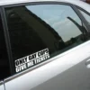 Funny car Sticker on a tinted window