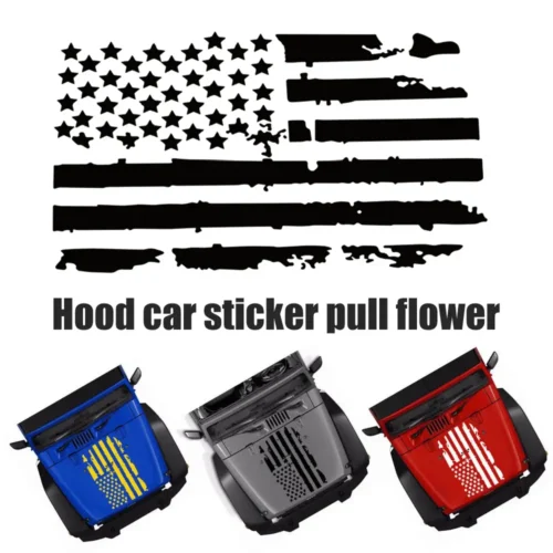 American Flag on Car Hoods