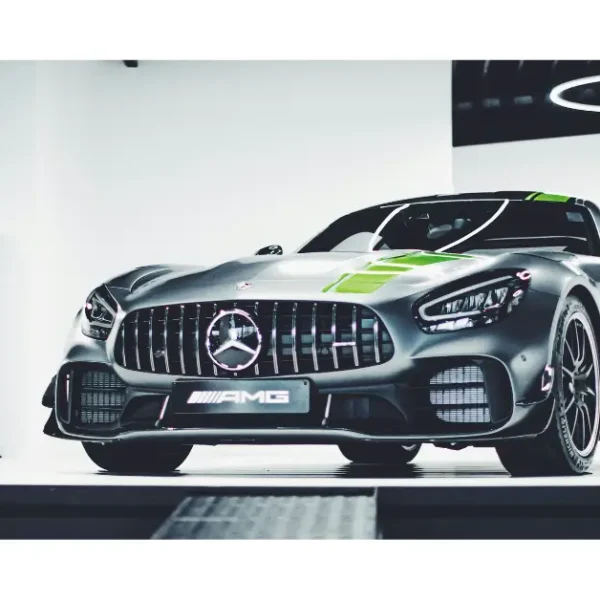 A Mercedes AMG presented in a Showroom