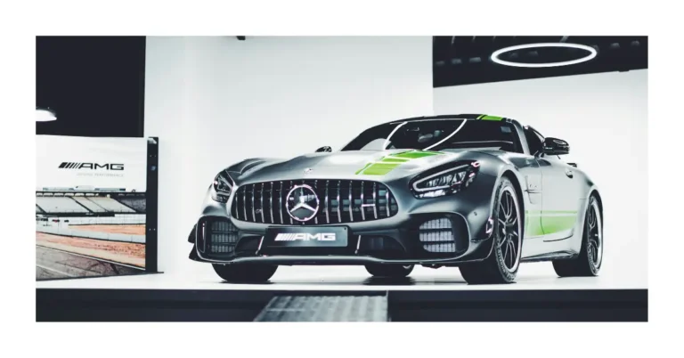 A Mercedes AMG presented in a Showroom