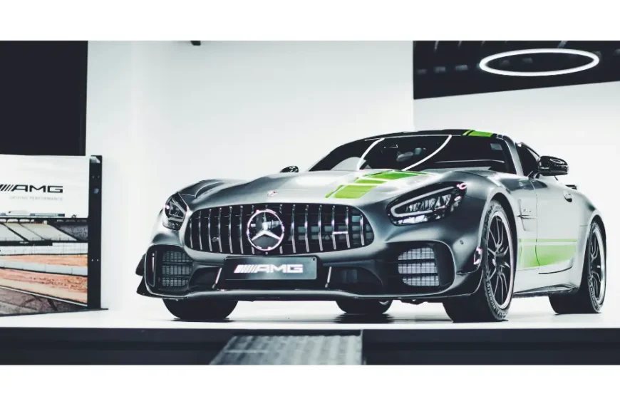 A Mercedes AMG presented in a Showroom